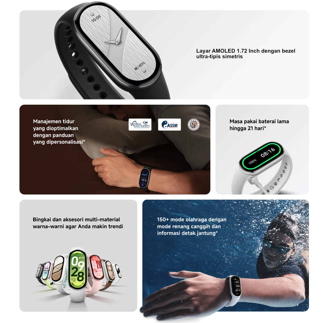 Gambar produk Xiaomi Smart Band 10 1.72 Inch AMOLED Display 233mAh