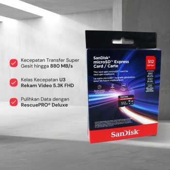 Gambar produk SanDisk microSD Express UHS-I Class 10 U3 880MB/s 512GB - SDSQXFN