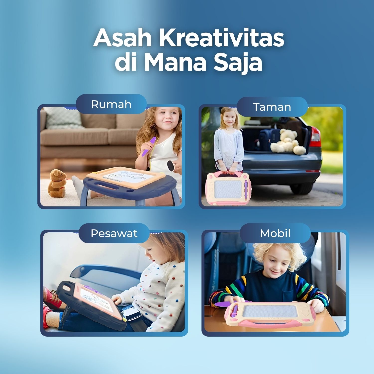Gambar produk HAMBO Mainan Papan Tulis Anak Magnetic Drawing Board Colorful - HB21