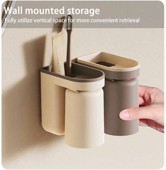 Gambar produk SAYYO Rak Sikat Gigi dan Gelas Toothbrush Storage Cup Rack Holder - G1806