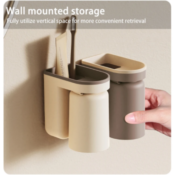 Gambar produk SAYYO Rak Sikat Gigi dan Gelas Toothbrush Storage Cup Rack Holder - G1806