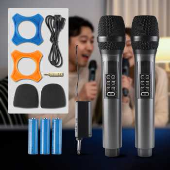 Gambar produk Rellent Mikrofon Karaoke Mic Wireless UHF Portable KTV - D300