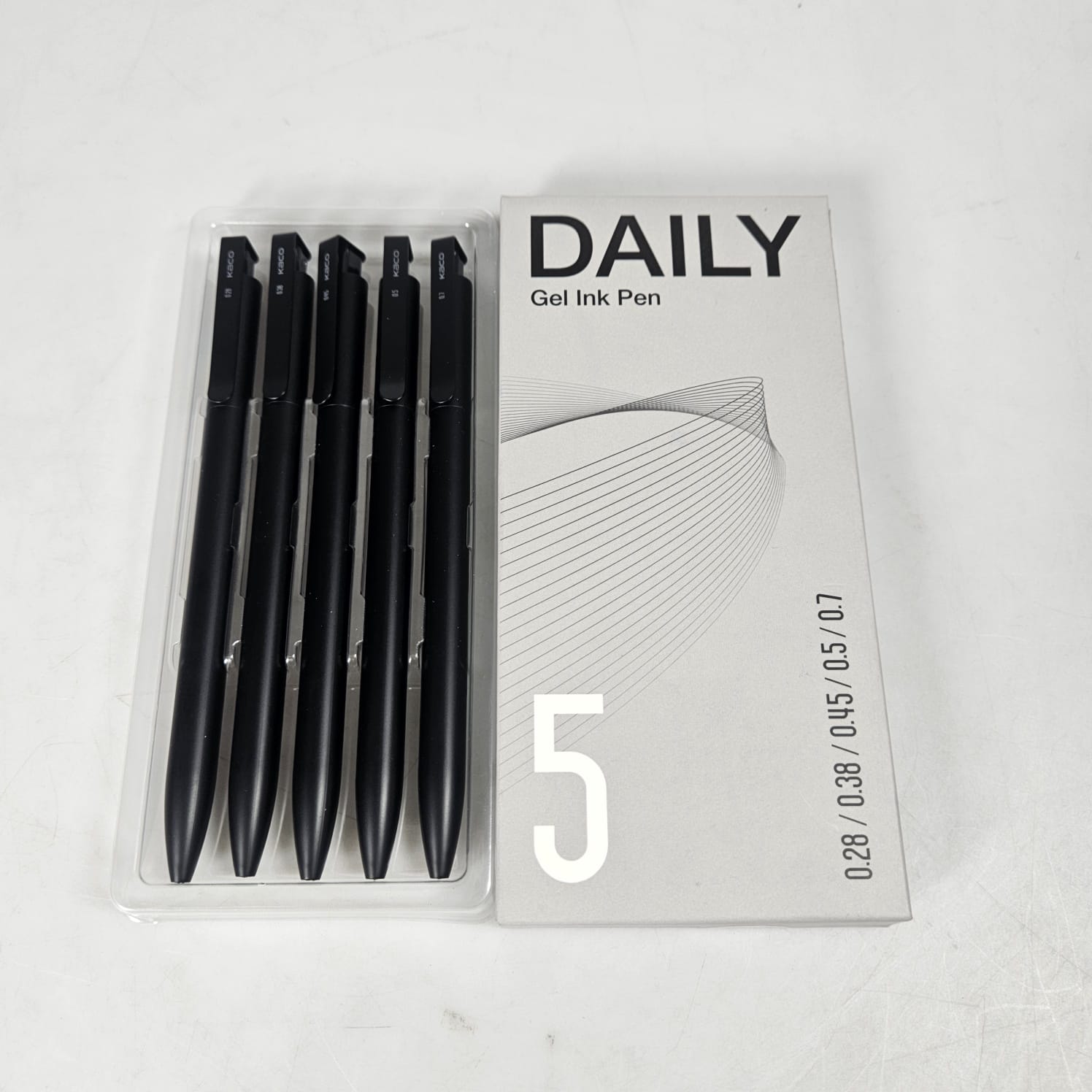 Gambar produk Kaco Pulpen Gel Quick Dry Black Ink 0.28/0.38/0.45/0.5/0.7mm Nib 5 PCS - K1063
