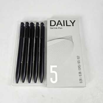 Gambar produk Kaco Pulpen Gel Quick Dry Black Ink 0.28/0.38/0.45/0.5/0.7mm Nib 5 PCS - K1063