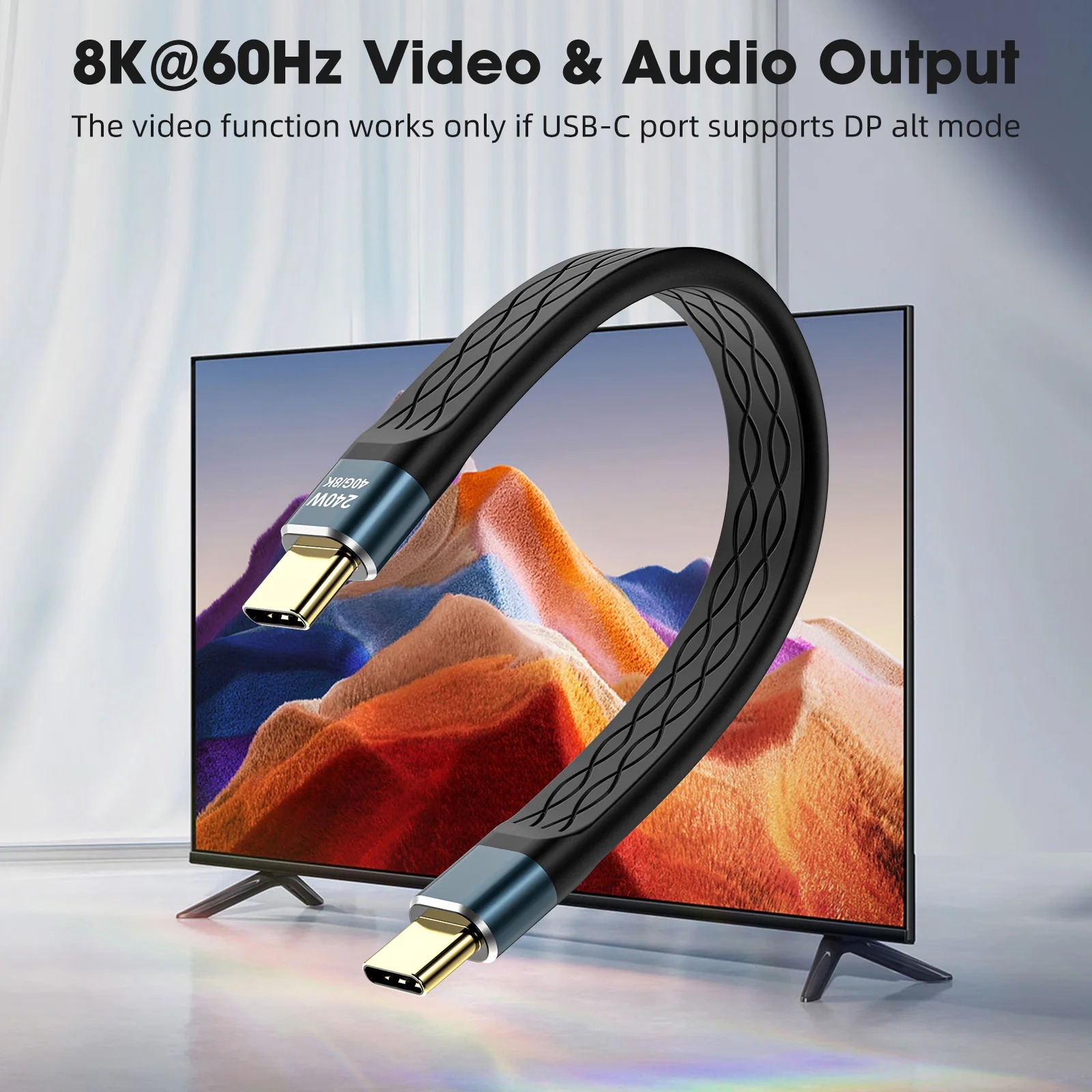 Gambar produk FMA Kabel USB Type C Data Cable Thunderbolt 4/3/PD240W 40Gbps 8K 13cm - FM-U48K