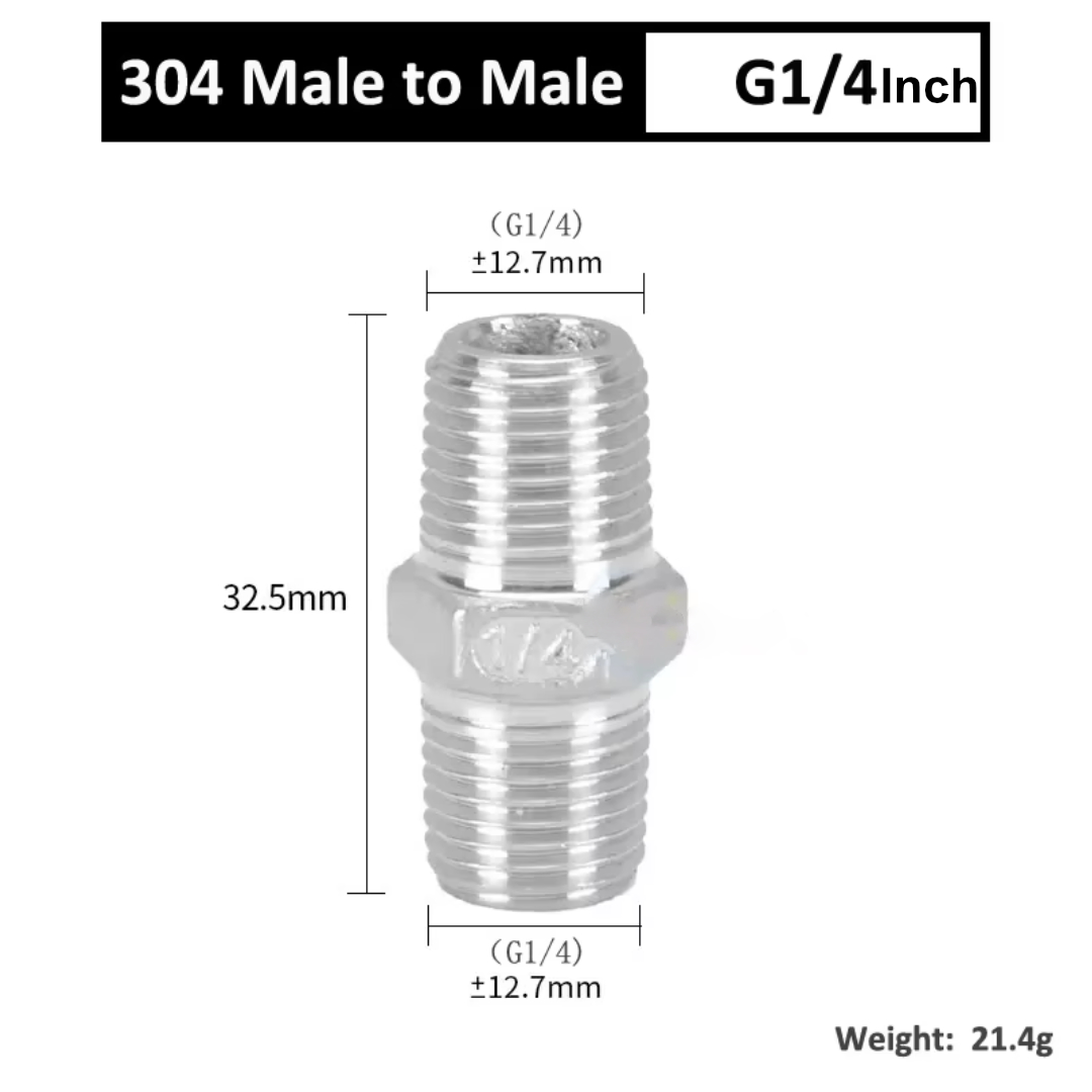 Gambar produk SHILECTI Sambungan Pipa Air Male Hex Nipple Pipe Connector 2 PCS 1/4 Inch - SC138