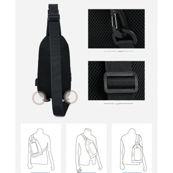 Gambar produk FMA Tas Selempang Fashion Sling Bag Pria with USB Charging Port - FM-US2