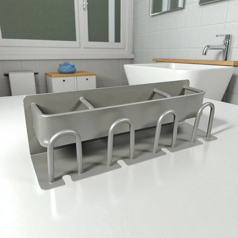 Gambar produk JINGPINWEIYU Rak Dinding Kamar Mandi Organizer Rack Aluminium with Cup - DV-26