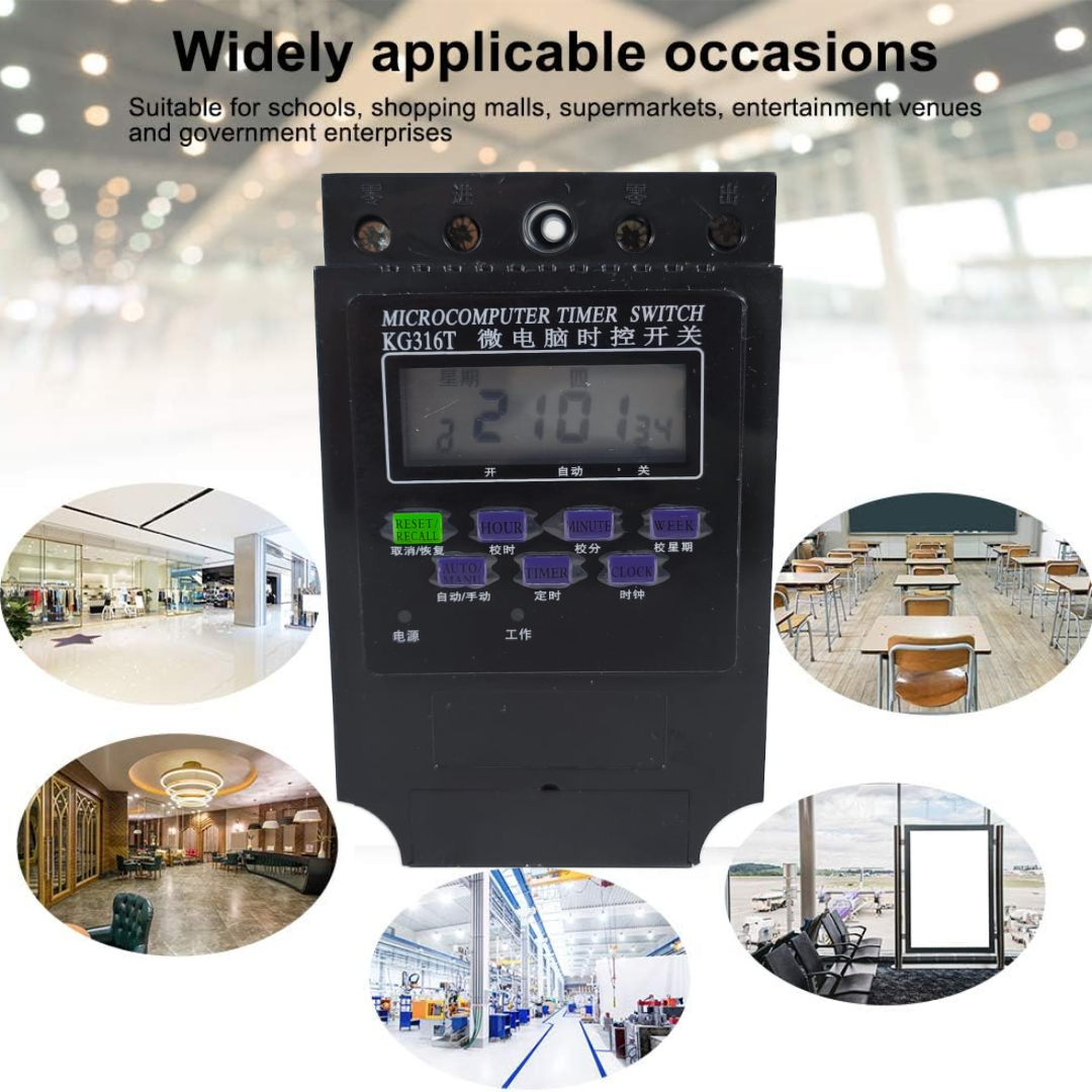 Gambar produk CHINT Microcomputer Digital Timer Switch Relay 16 Program 220V/30A - KG316T