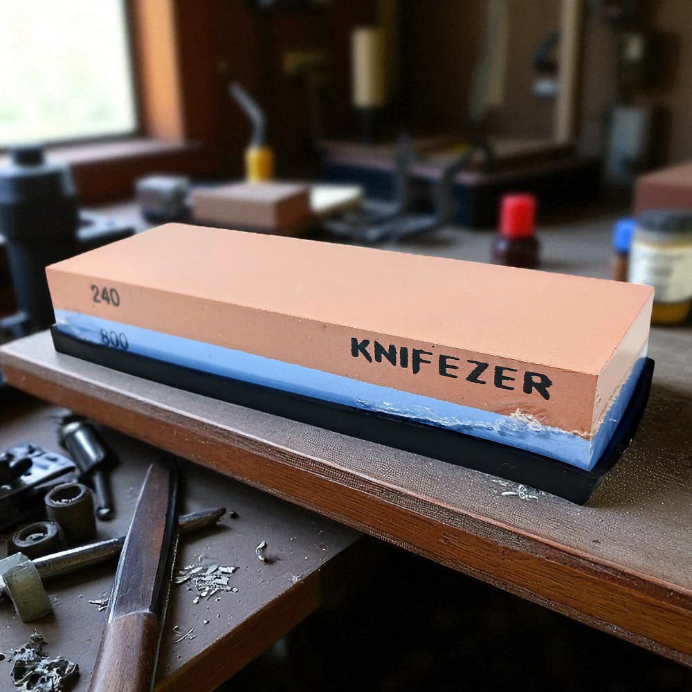 Gambar produk KNIFEZER Batu Pengasah Pisau Whetstone Knife Sharpener 240/800 - Wkss-03