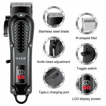WAER Alat Cukur Rambut Elektrik Hair Clipper Trimmer LCD 1500mAh - WA-2922