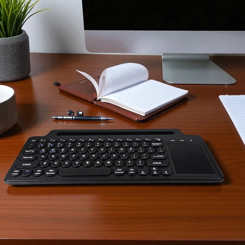 Gambar produk DODODOC Keyboard Wireless Bluetooth 2.4GHz with Touchpad Phone Stand - MLD-569
