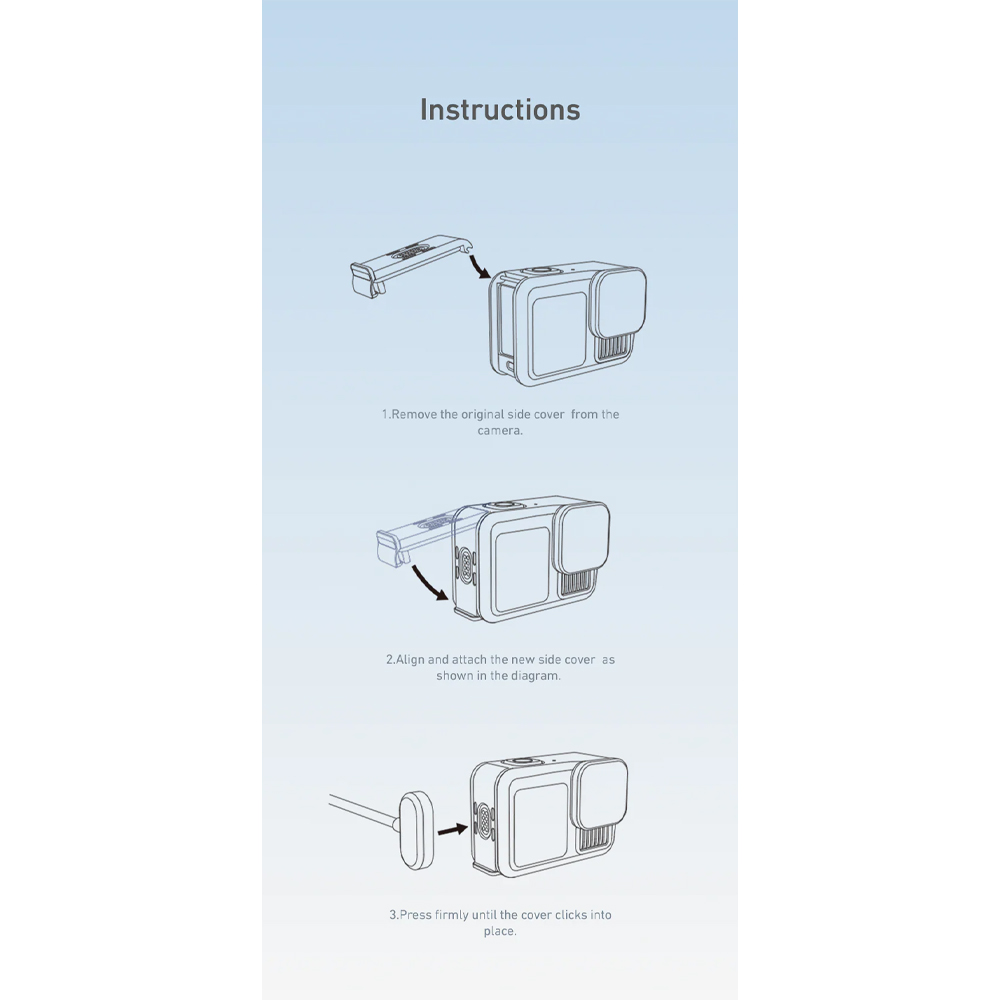 Gambar produk TELESIN Magnetic Charger Side Cover for GoPro Hero 9 10 11 12 13 - S6-CLC-01-TGP