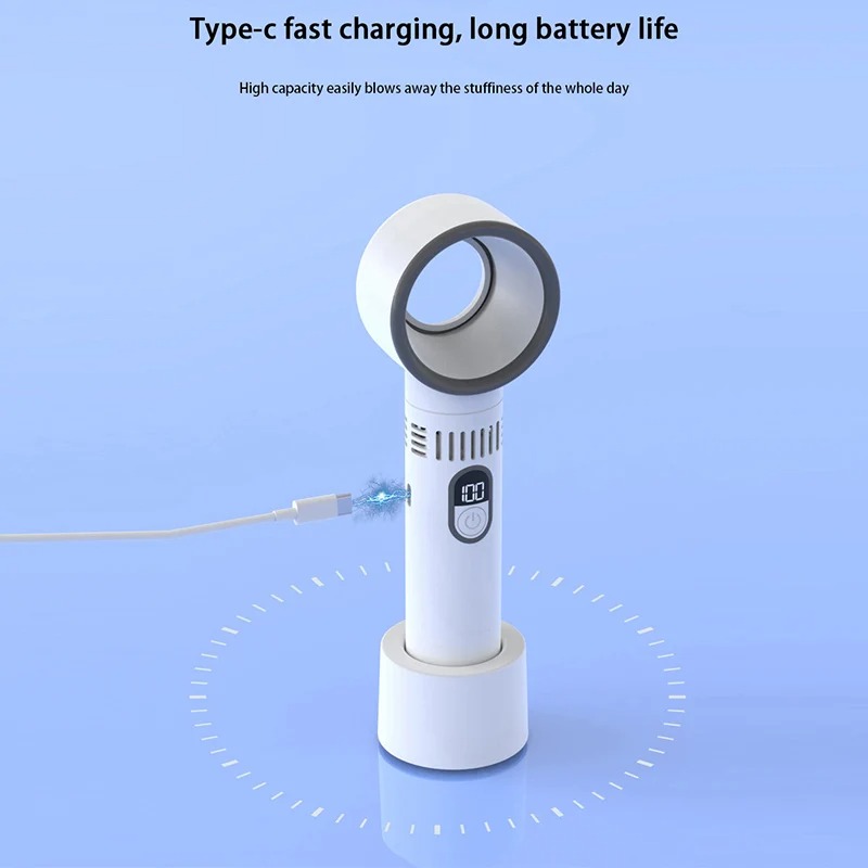 Gambar produk FENG Kipas Mini Portable Handheld Bladeless Fan 100 Speed Rechargeable - XG-360