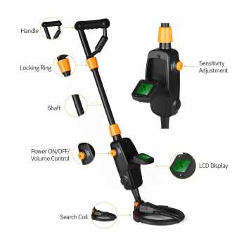 Gambar produk TIAXUN Pendeteksi Logam Metal Detector LCD Display Waterproof 7.4 Inch - MD-1008