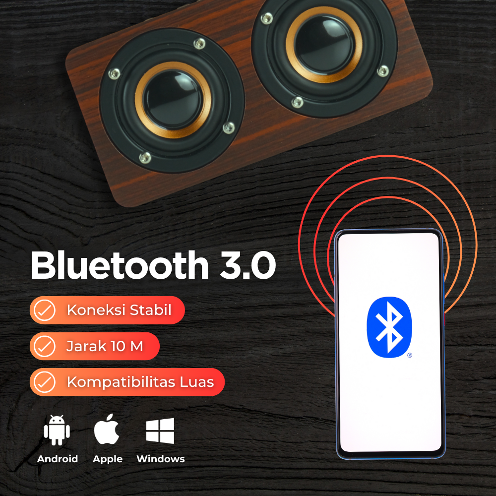 Gambar produk ANSUOFU Desktop Bluetooth Speaker Stereo Subwoofer - K5