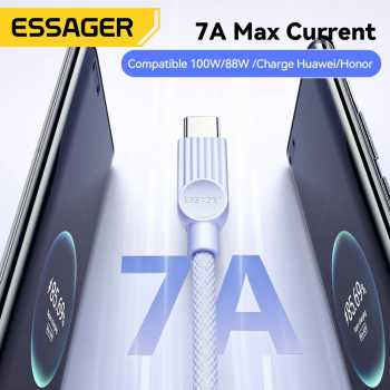 Gambar produk ESSAGER Kabel Data Type C Multifungsi Fast Charging Braided 7A 1M - ES-X73
