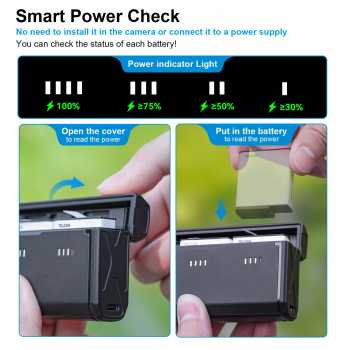 Gambar produk TELESIN Charger Baterai Box Kamera GoPro Hero 13 3 Slot with Battery - S0-ECB-12-TGP