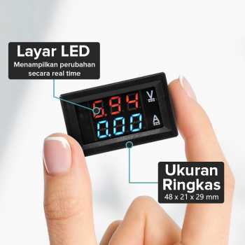 Gambar produk GAQQEE Alat Pengukur Listrik Voltmeter Ammeter Digital Display 50A - M6120