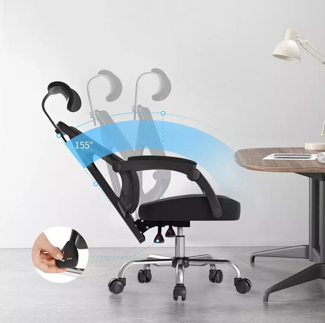 Gambar produk HBADA Kursi Kantor Ergonomic Office Chair Lumbar Support Headrest - HDNY164BM