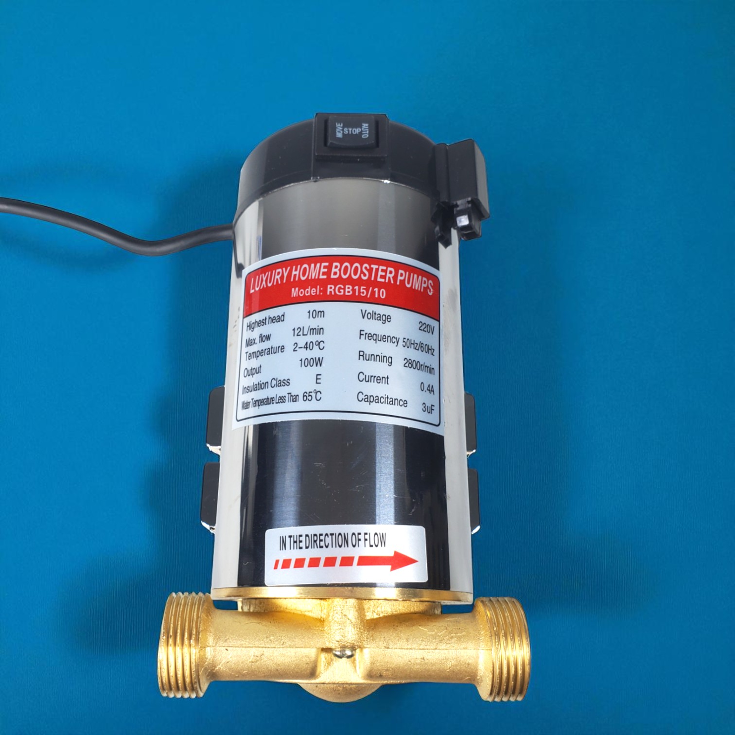 Gambar produk DAV Pompa Pendorong Tekanan Air Booster Pump Automatic 100W 12L/Min - RGB 15