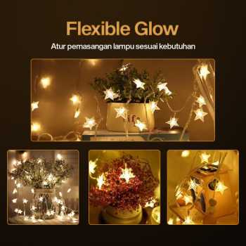 Gambar produk DKG Lampu Hias String Lights Star Shape Battery Power 20 LED 3M - 2G11