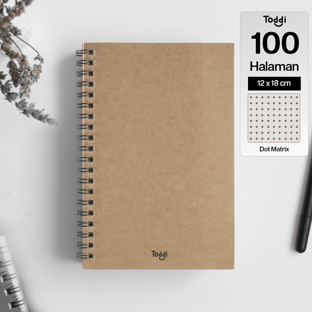 Gambar produk Toddi Buku Jurnal Softcover Notebook Diary 68GSM 100 Halaman Dot Matrix - TD6