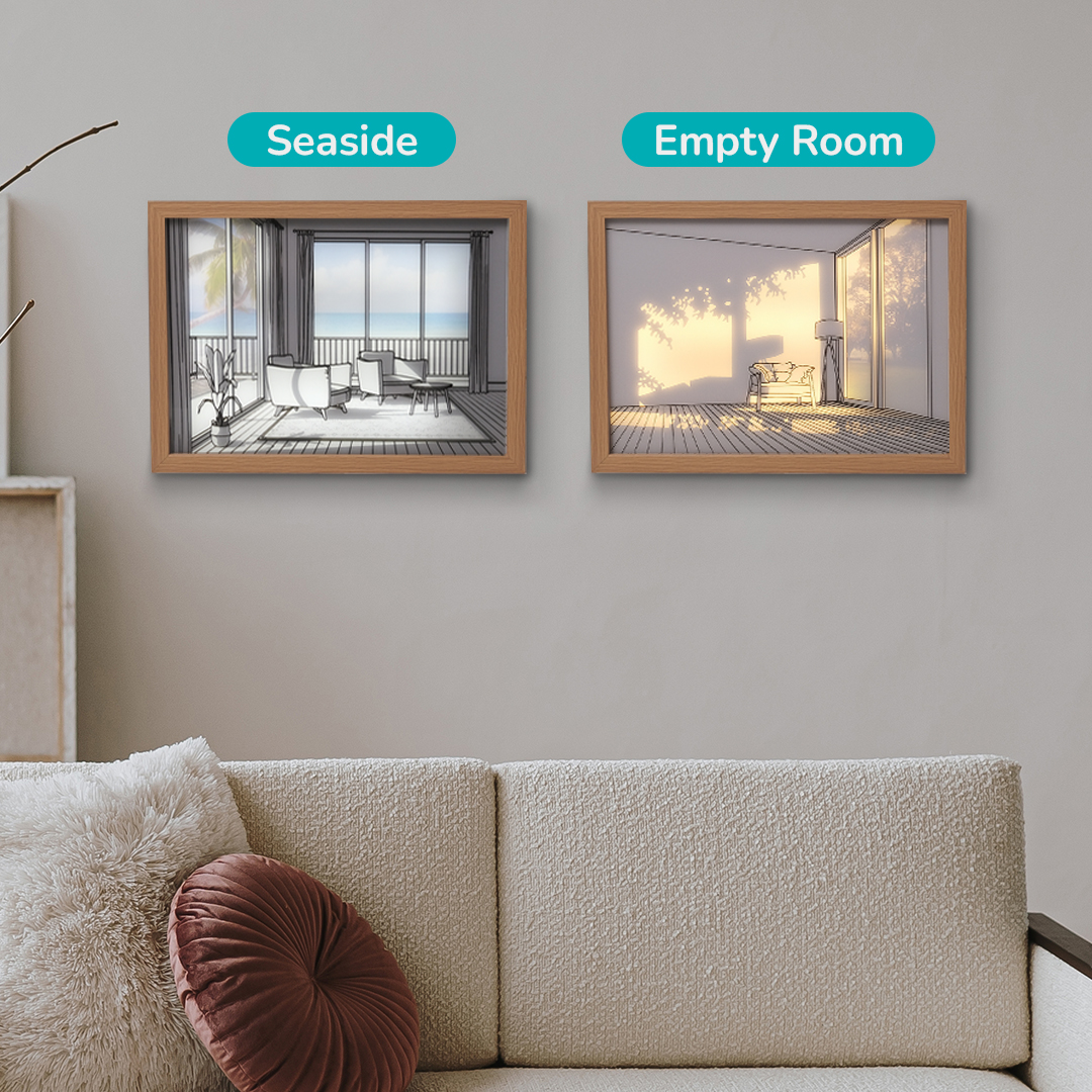Gambar produk INS Lampu Meja Hias 3D Lukisan Kayu Akrilik 3in1 Color Painting LED Empty Room - DR5W