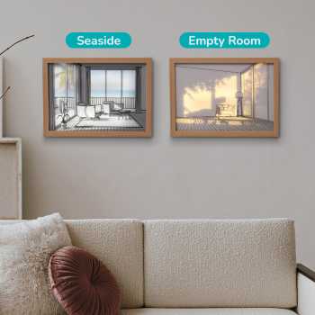 Gambar produk INS Lampu Meja Hias 3D Lukisan Kayu Akrilik 3in1 Color Painting LED Empty Room - DR5W