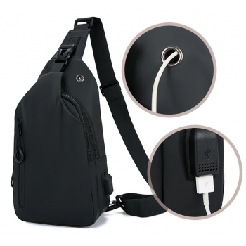 Gambar produk FMA Tas Selempang Fashion Sling Bag Pria with USB Charging Port - FM-US2