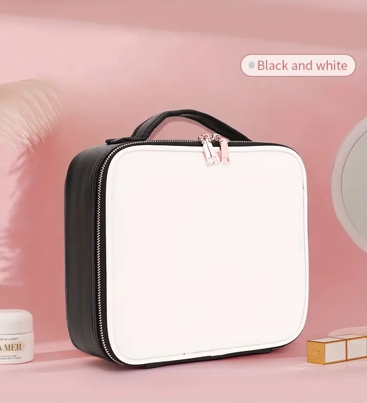 Gambar produk DHOPE Tas Make Up Kosmetik PU Leather Portable with Brush Slot Small - D-111