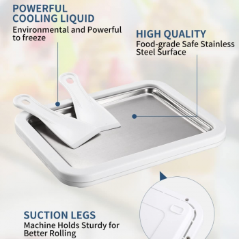 Gambar produk MagiDeal Wadah Pembuat Es Krim dan Yogurt Fried Ice Maker 22.5x17.5cm - MD386