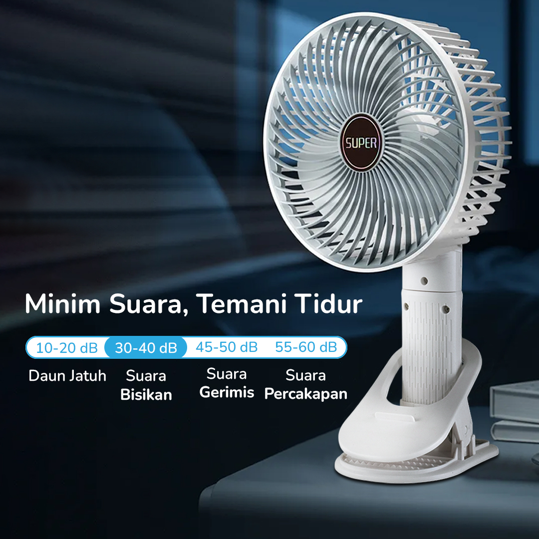 Gambar produk SUPER Kipas Angin Meja Portable Desk Fan USB 6.5 Inch 4.5W - AG-41