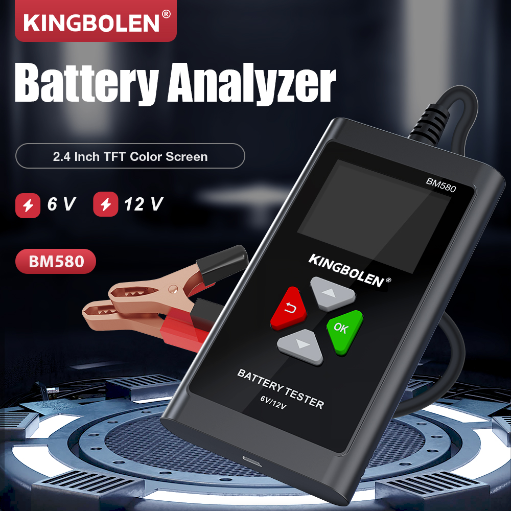 Gambar produk KINGBOLEN Tester Aki Mobil Motor Battery Analyzer LCD 2.4 Inch 6V/12V - BM580
