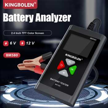 KINGBOLEN Tester Aki Mobil Motor Battery Analyzer LCD 2.4 Inch 6V/12V - BM580