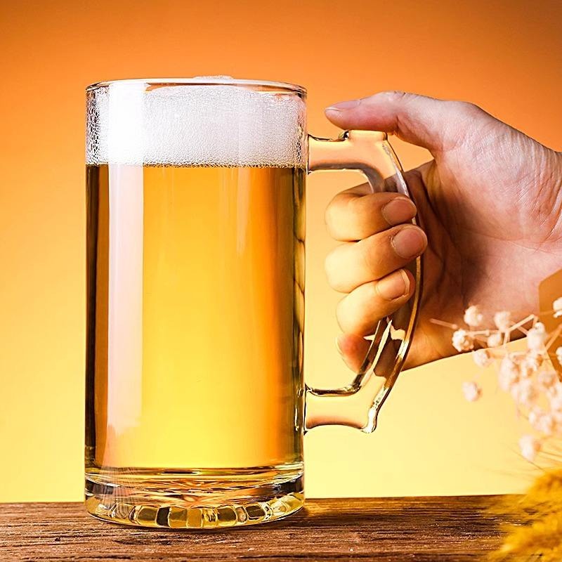Gambar produk TREDO Gelas Mug Bir Beer Sodium Calcium Glass Drilled Bottom Cup 500ml - T515