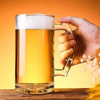 Gambar produk TREDO Gelas Mug Bir Beer Sodium Calcium Glass Drilled Bottom Cup 500ml - T515