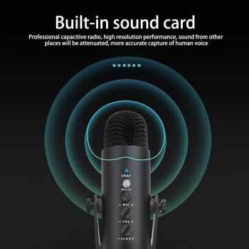 Gambar produk ICREATIVE Mikrofon Kondenser USB Condenser Microphone U Shaped Frame - JD-900