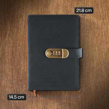 Gambar produk Toddi Buku Jurnal Leather Notebook Diary 80GSM 265 Halaman with Lock - TD-A5