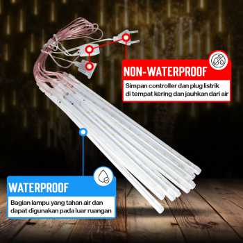 Gambar produk STUXMOS Lampu Hias String Lights Meteor Waterproof Warm White 8PCS - XH480