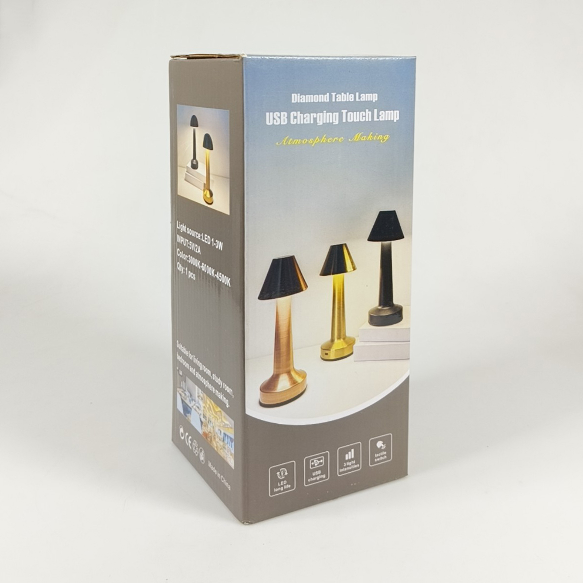Gambar produk TaffLED Lampu Meja Hias Touch LED USB Rechargeable Tri Color 1200mAh - CF-12