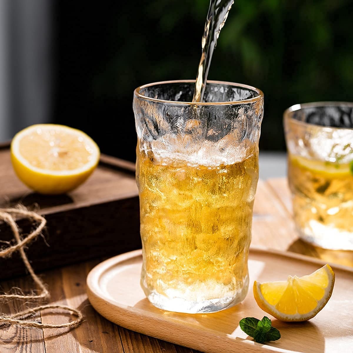 Gambar produk KDK Gelas Kaca Glacier Hammer Patterned Cup Japanese Tall - K-32