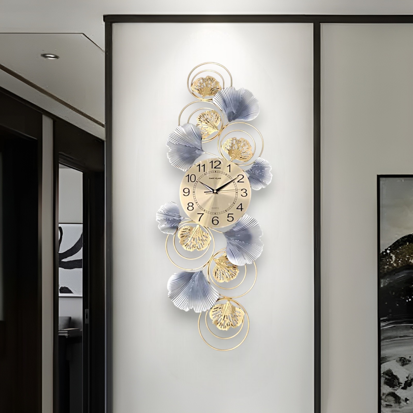 Gambar produk TaffHOME Jam Dinding Dekorasi Quartz Decoration Luxury European Style Vertikal - 2077-9135