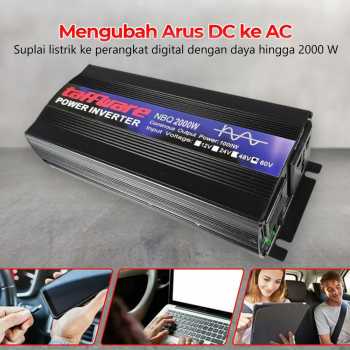 Gambar produk Taffware Power Inverter Mobil Pure Sine Wave DC 60V to AC 220V 2000W - NBQ2000W