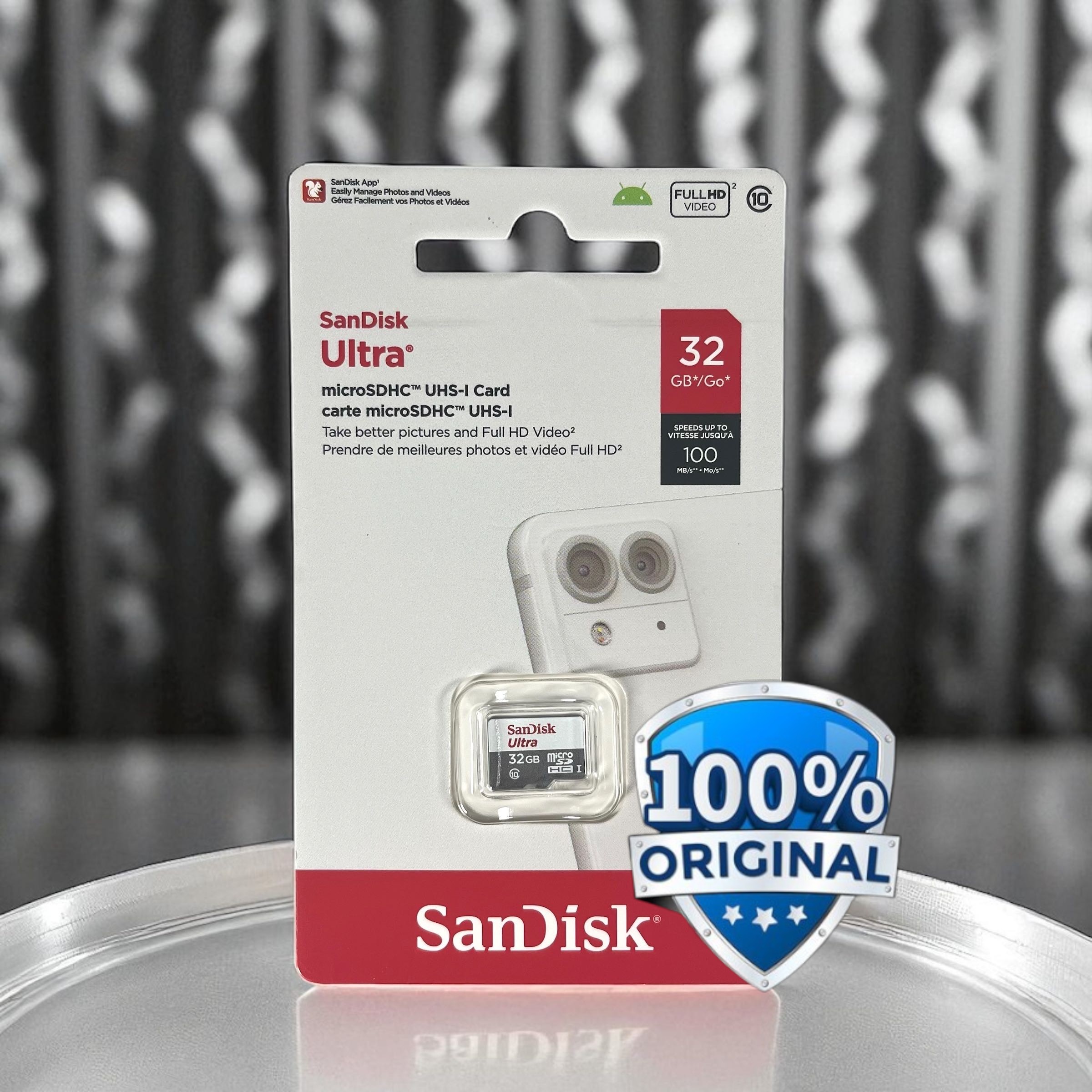 Gambar produk SanDisk Ultra microSDHC/SDXC UHS-I Class 10 100MB/s 32GB - SDSQUNR