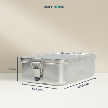 Gambar produk TaffHOME Kotak Makan Lunch Box Stainless Steel 304 2 Grid 1400ml - UP-14