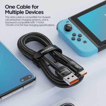 Gambar produk Toocki Kabel Data USB Type-C Fast Charging Braided 6A 100W 1M - TQ-X12