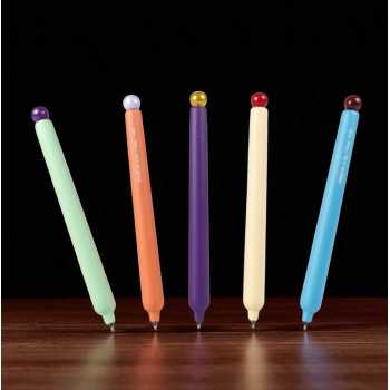 Kaco Popup Pena Pulpen Gel Quick Dry Black Ink Vintage 0.5mm 5 PCS - K1062