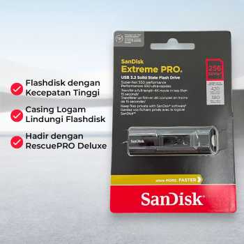 Gambar produk SanDisk Extreme Pro Flashdisk USB 3.2 Gen 1 256GB - SDCZ880