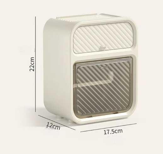 Gambar produk POLUG Kotak Tisu Kamar Mandi Wall Mounted Double Layer Tissue Box - SH-001-WE